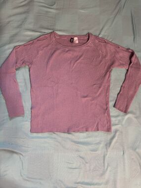 H&M Purple Sweater Ribbed Sleeve Cut Outs Women's Large